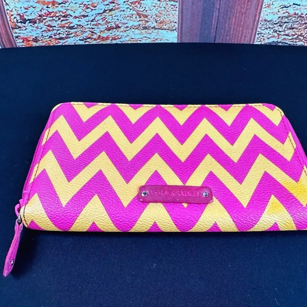 Vera Bradley Accordion Wallet Ziggy Zags - Pink and Orange - Picture 4 of 10